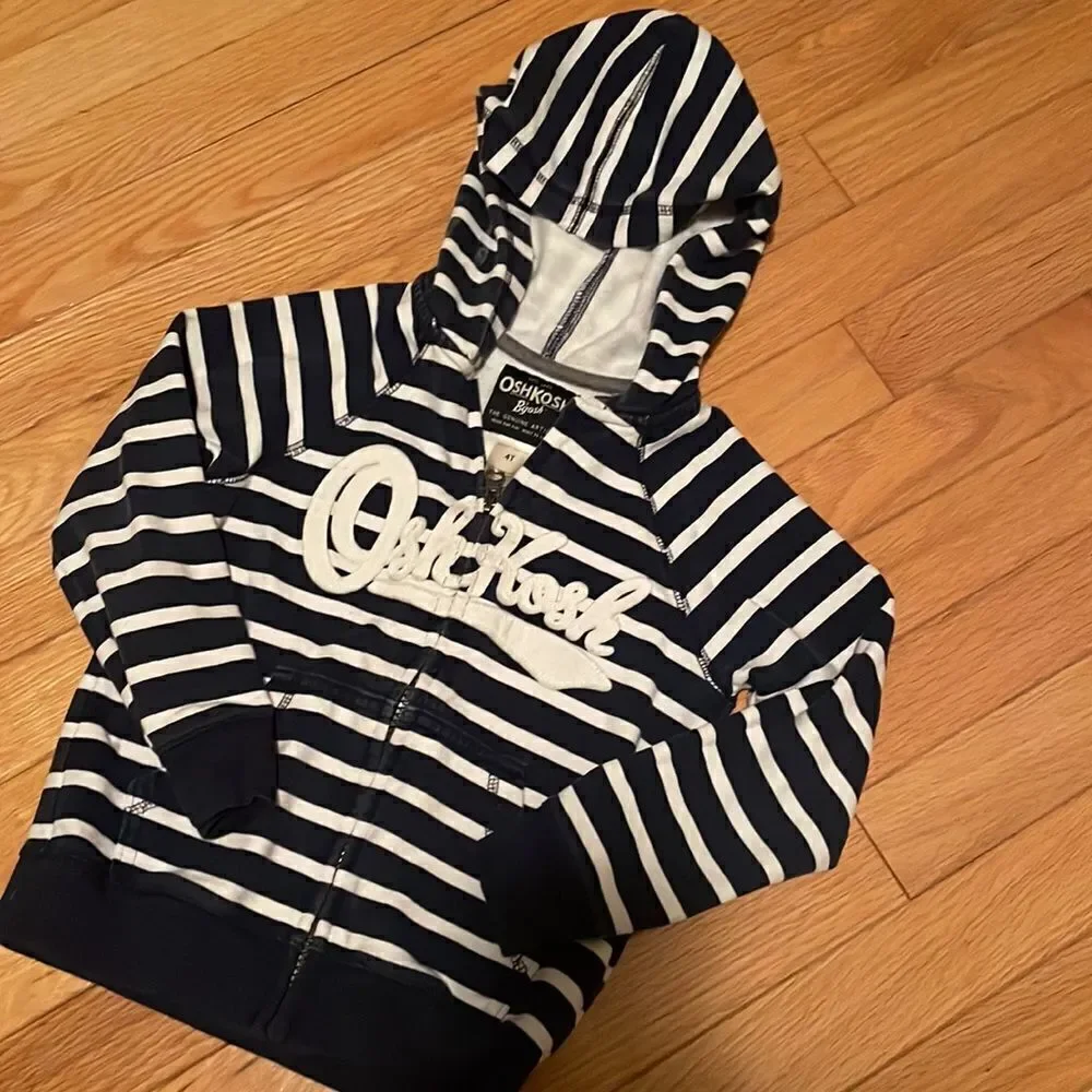Osh kosh striped zip up sweater